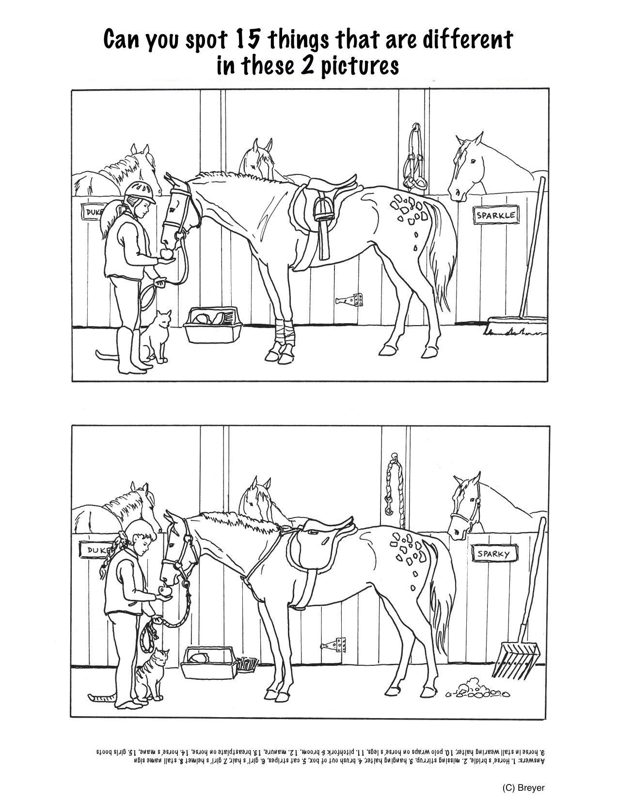 Horse Projects For Kids | Spot The Differences - Stable | Mind&amp;#039;s Eye - Printable Horse Puzzle