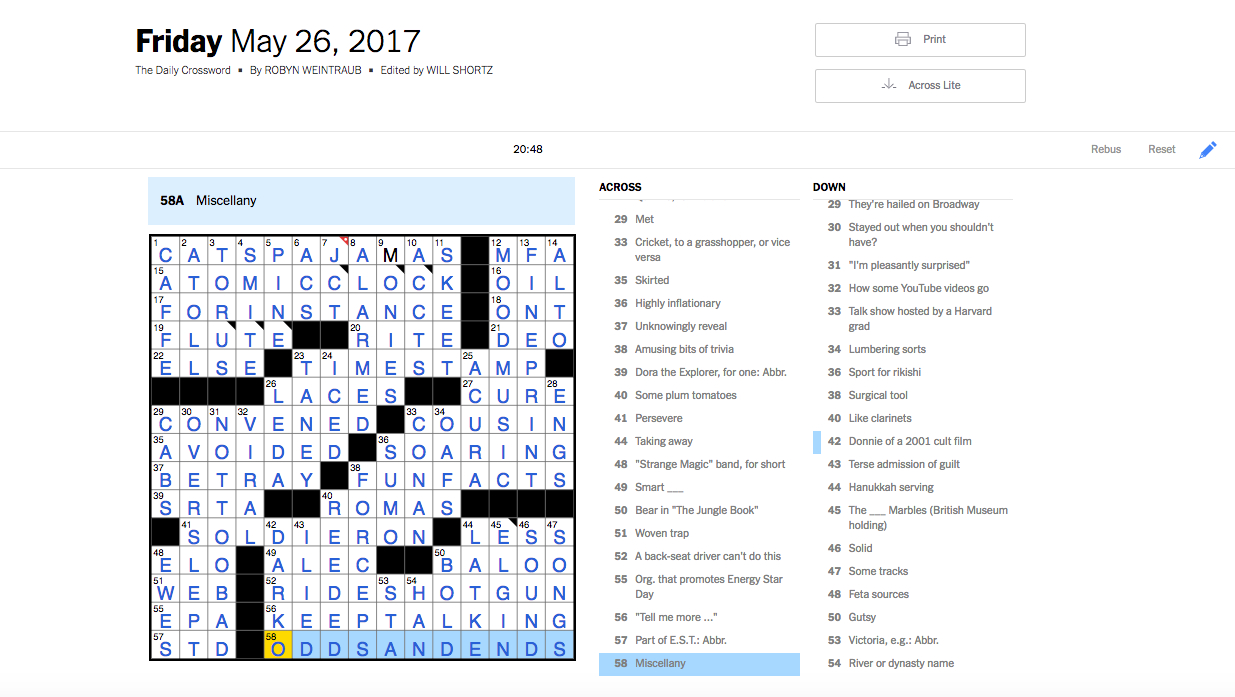 How I Mastered The Saturday Nyt Crossword Puzzle In 31 Days - Printable Lexicon Puzzles