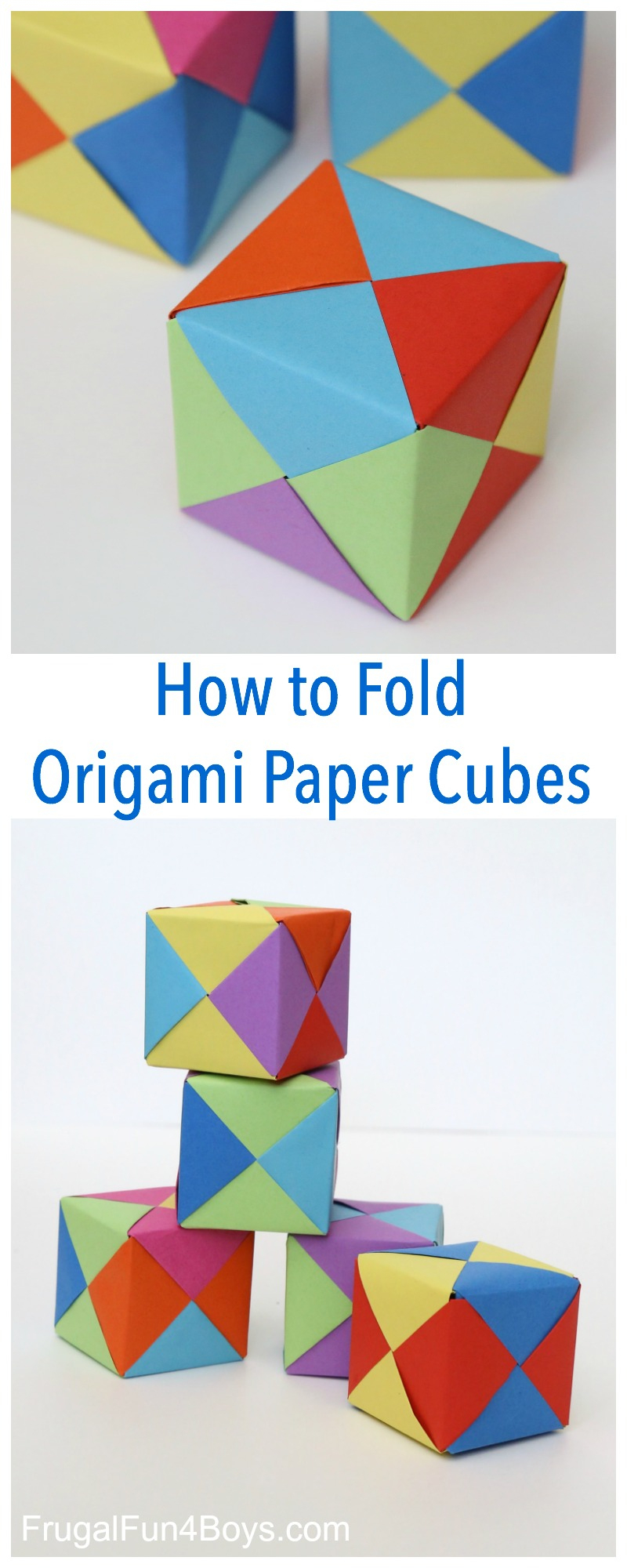 How To Fold Origami Paper Cubes - Frugal Fun For Boys And Girls - Printable Origami Puzzle