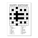 Images :kids Card Game Crossword , 4 Best Images Of Printable   Birthday Crossword Puzzle Printable