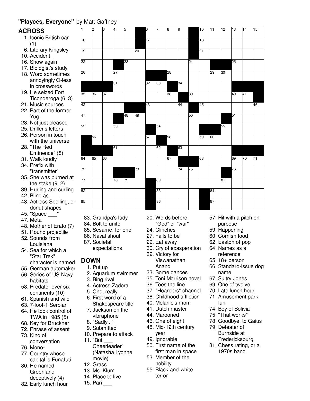 Images: Will Shortz Crosswords Free Printable, - Best Games Resource - Will Shortz Crossword Puzzles Printable