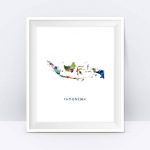 Indonesia Map Watercolor Print Jakarta Indonesia Poster | Etsy   Print Puzzle Jakarta