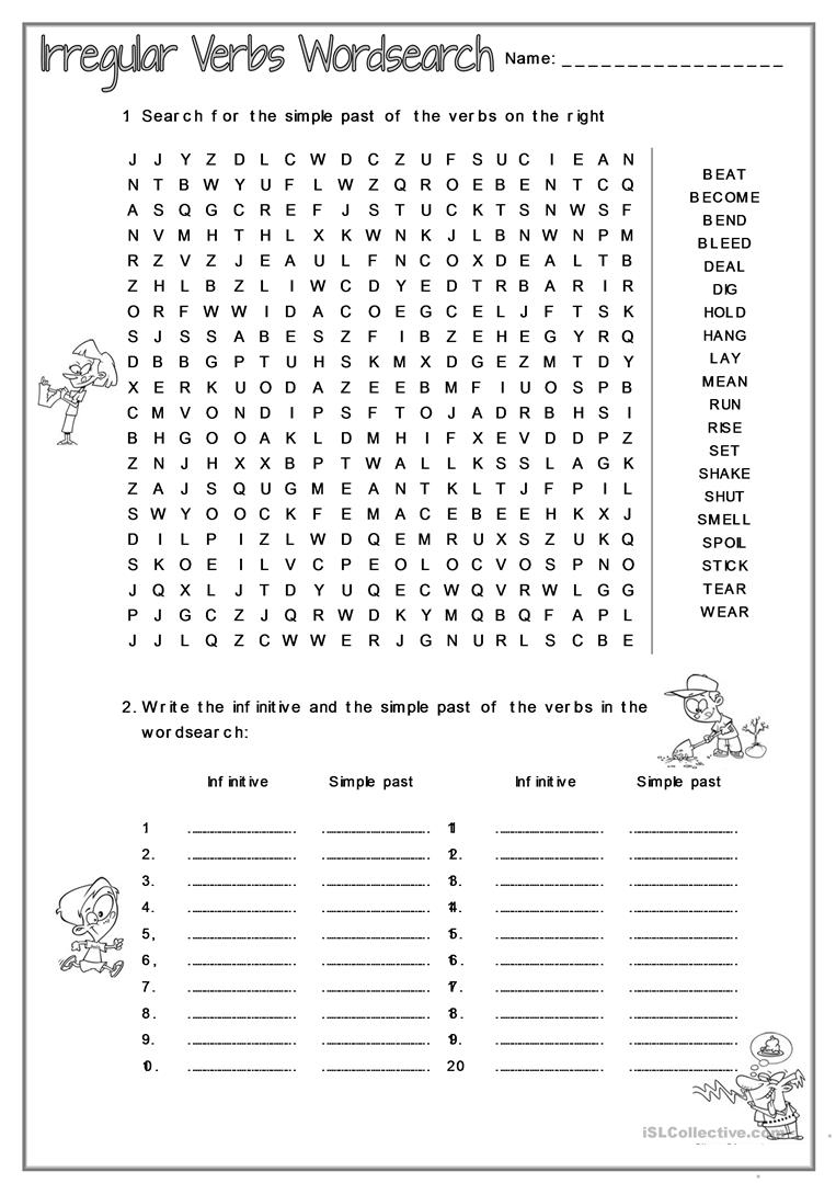 Irregular Verbs Wordsearch Worksheet - Free Esl Printable Worksheets - Printable Word Search Puzzles Verbs