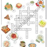 Italian Food Crossword   Esl Worksheetborna   Printable Crossword Puzzles In Italian