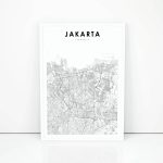Jakarta Map Print Indonesia Map Art Poster City Street Road | Etsy   Print Puzzle Jakarta