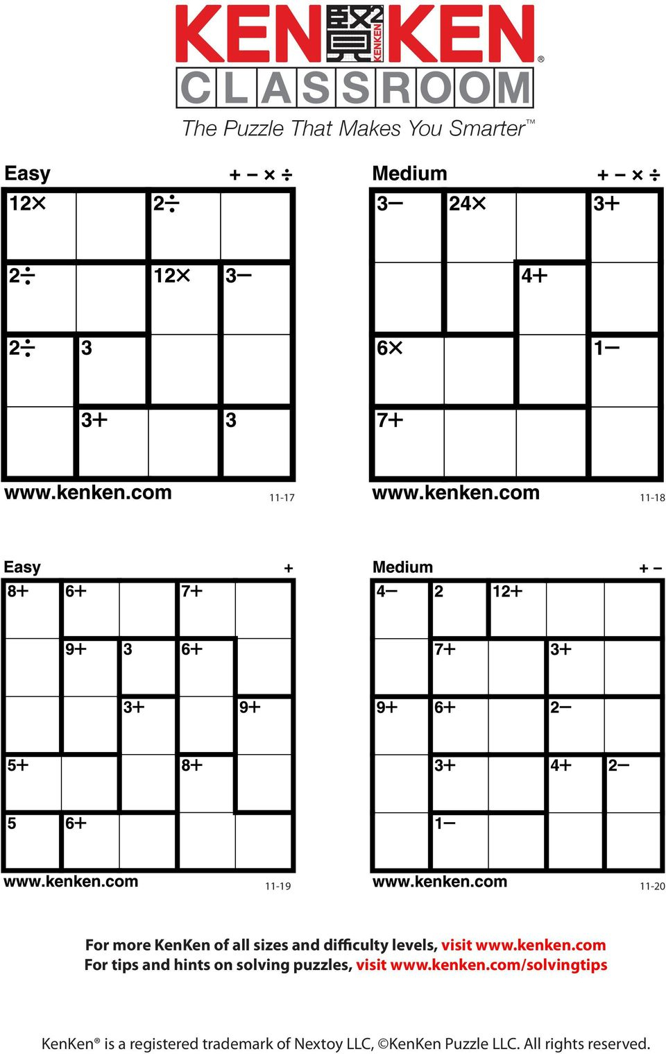 Kenken Puzzle Official Site Free Math Puzzles That Make You Smarter