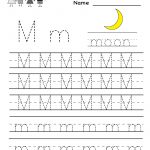 Kindergarten Letter M Writing Practice Worksheet Printable   Letter M Puzzle Printable