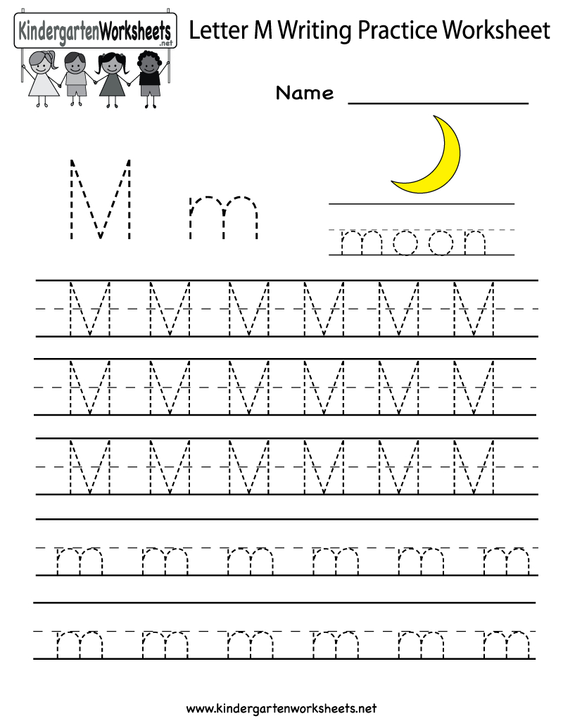 Kindergarten Letter M Writing Practice Worksheet Printable - Letter M Puzzle Printable