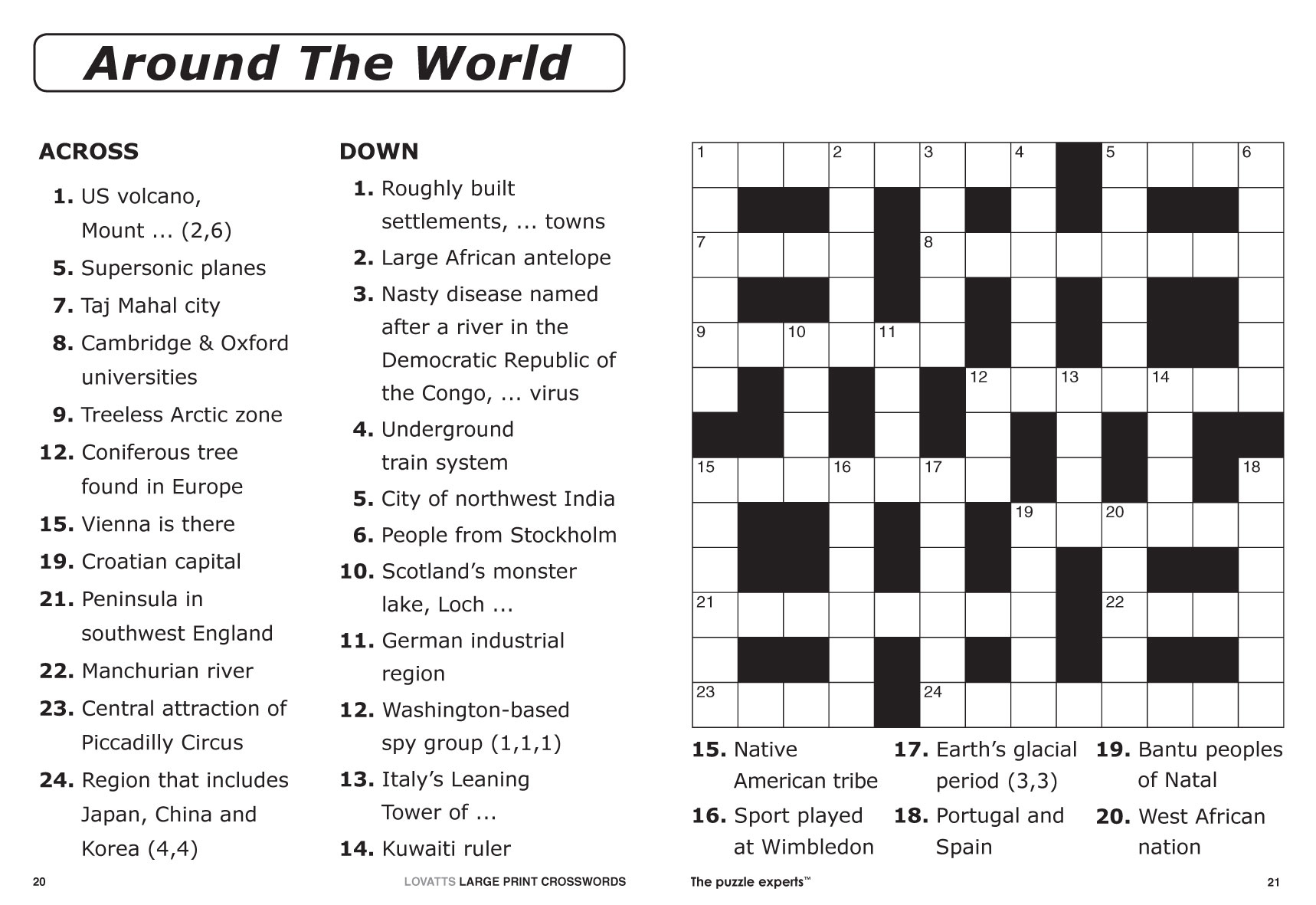 Large Print Crosswords Magazine - Lovatts Crossword Puzzles Games - Universal Crossword Puzzle Printable
