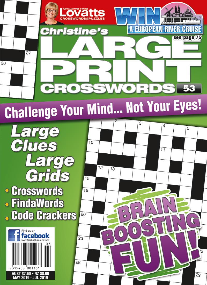 Large Print Crosswords Magazine - Lovatts Crossword Puzzles Games - Universal Crossword Puzzle Printable