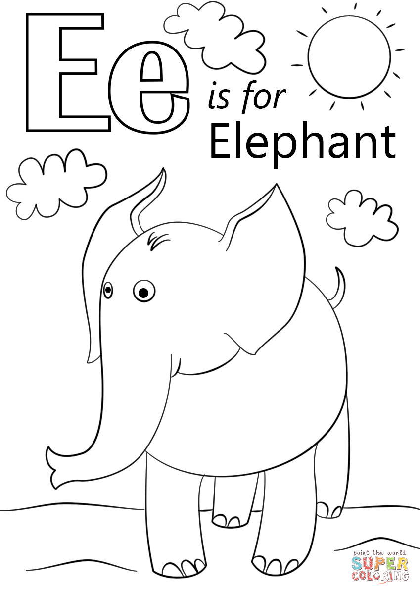 Letter E Is For Elephant Coloring Page | Free Printable Coloring Pages - Printable Elephant Puzzle