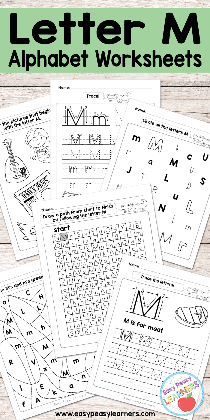 Letter M Worksheets - Alphabet Series - Easy Peasy Learners - Letter M Puzzle Printable