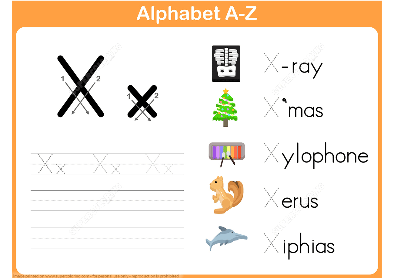 Letter X Tracing Worksheet | Free Printable Puzzle Games - X Puzzle Worksheet