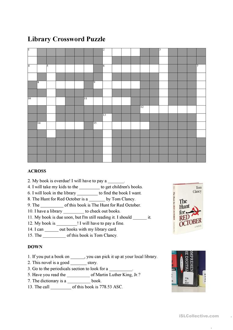 Library Vocabulary Crossword Worksheet - Free Esl Printable - Printable Vocabulary Crossword Puzzles