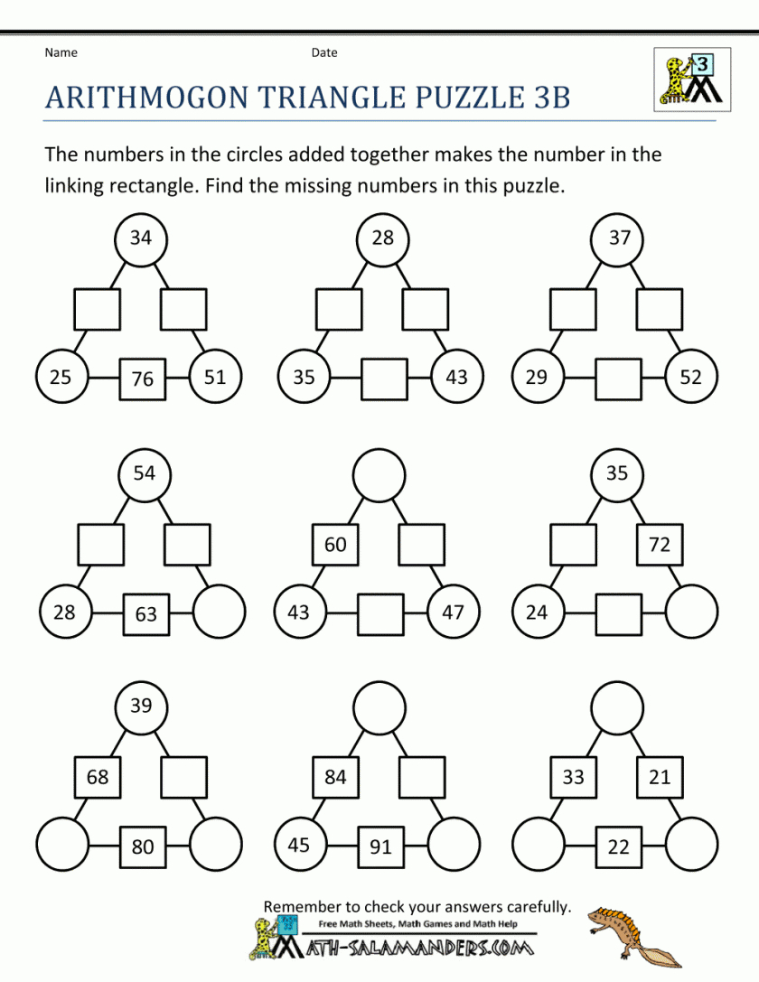 Logic Problems For Middle School Pdf Puzzlesth Worksheets Free - Printable Math Puzzles For High School
