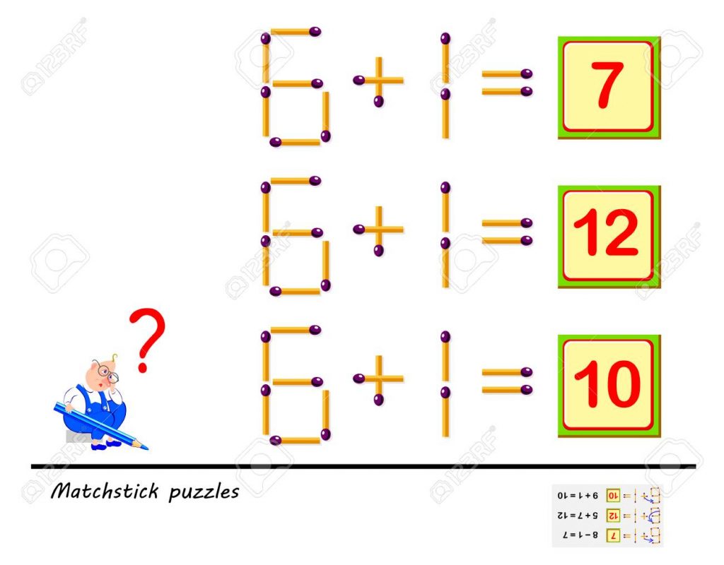 Logic Puzzle Game In Each Task You Must Move 1 Matchstick To