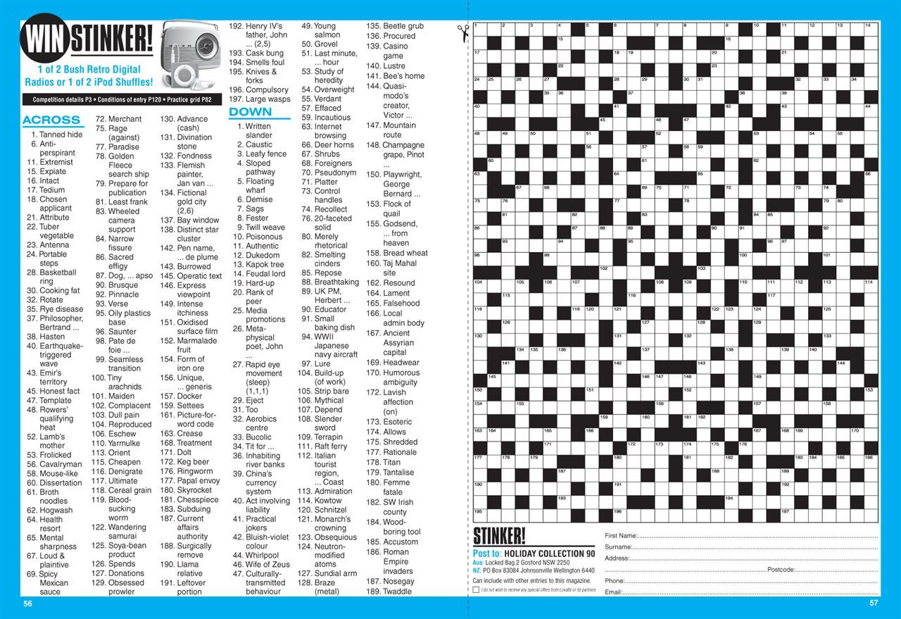 Cryptic Crossword Printable