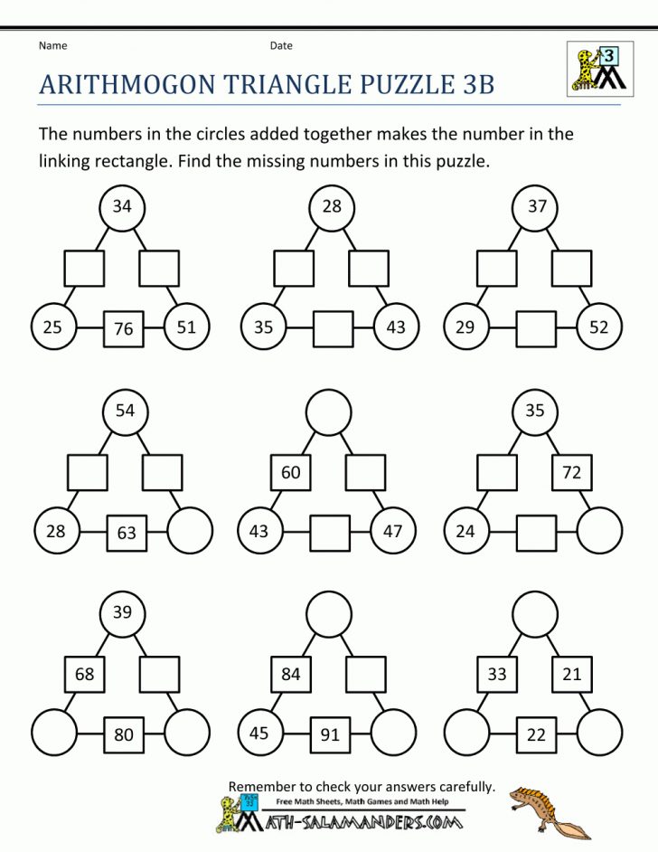 Printable Puzzles For Third Graders