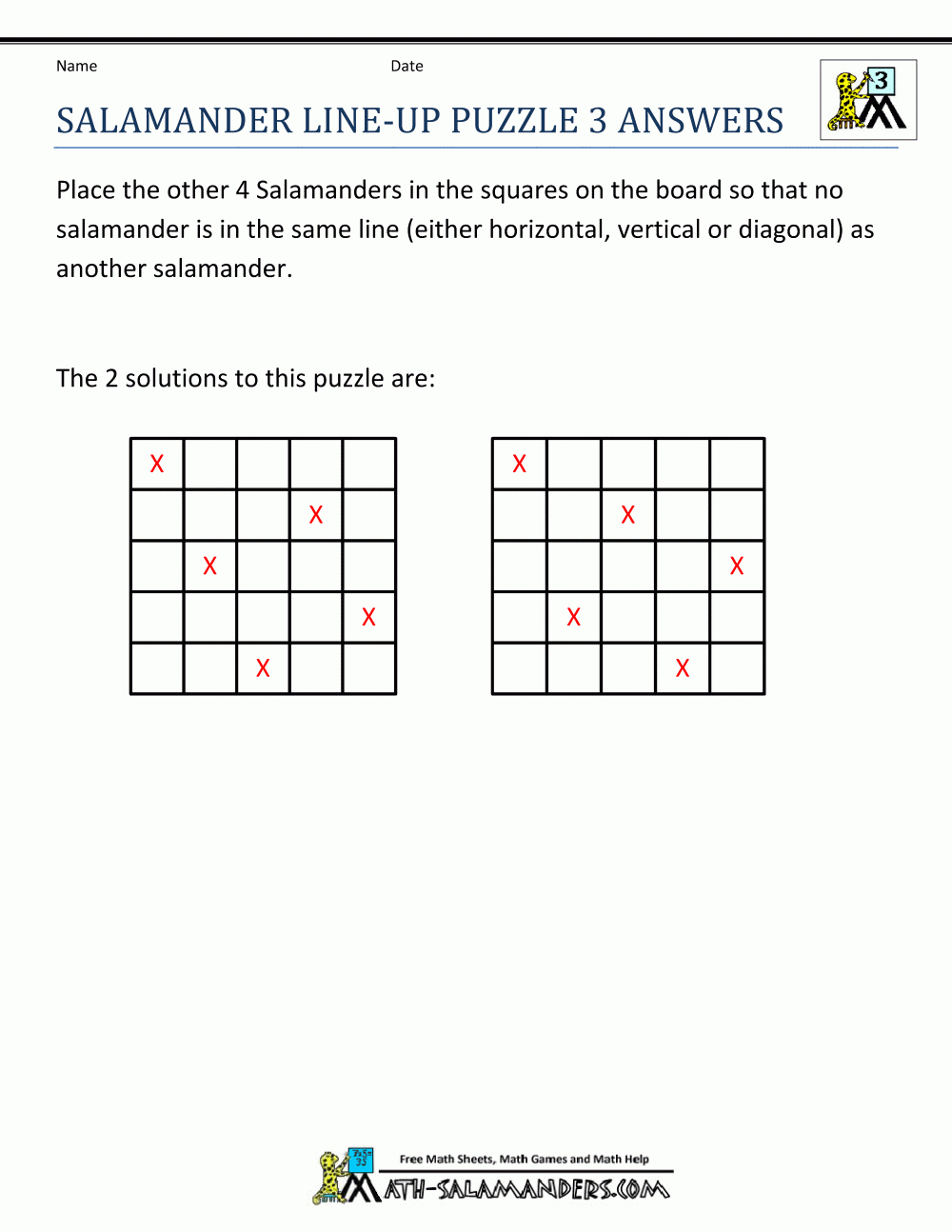 Math Puzzle Worksheets 3Rd Grade - X Puzzle Worksheet