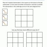 Math Puzzle Worksheets Salamander Line Up Puzzle 1 | Math Games And   Printable Fraction Puzzle