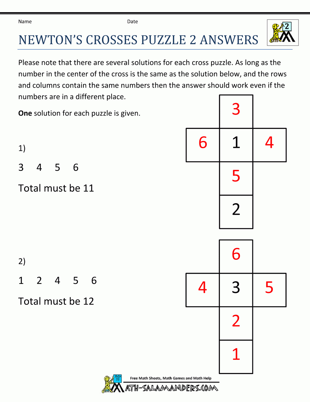 Math Puzzles 2Nd Grade - Grade 2 Puzzles Printable ...