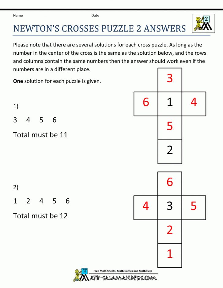 Printable Math Puzzles For 2Nd Grade