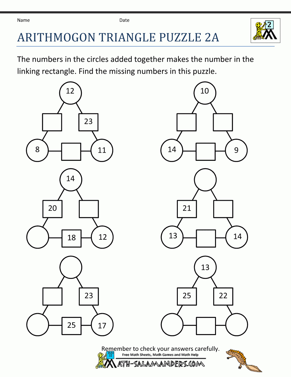 Math Puzzles 2Nd Grade - Printable Puzzles For 2Nd Graders