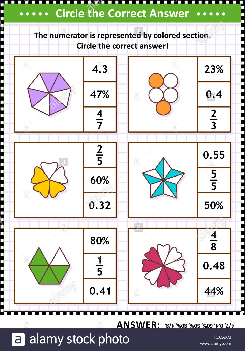 math-skills-training-visual-puzzle-or-worksheet-circle-the-correct-worksheet-visual-puzzle