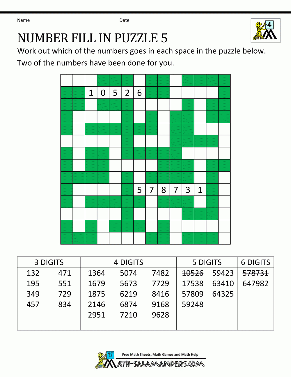 Maths-Puzzles-Number-Fill-In-Puzzle-5.gif (1000×1294) | Math | Maths - Printable Puzzle Fill Ins