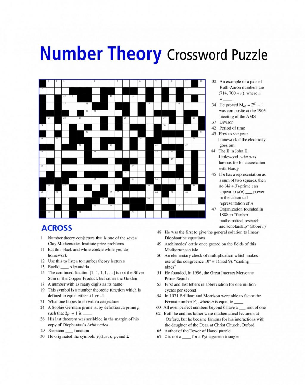 Science 6th Grade Crossword Wordmint Printable Crossword Puzzles 