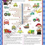 Means Of Transport Crossword Puzzle For Elementary Or Lower   Intermediate Crossword Puzzles Printable