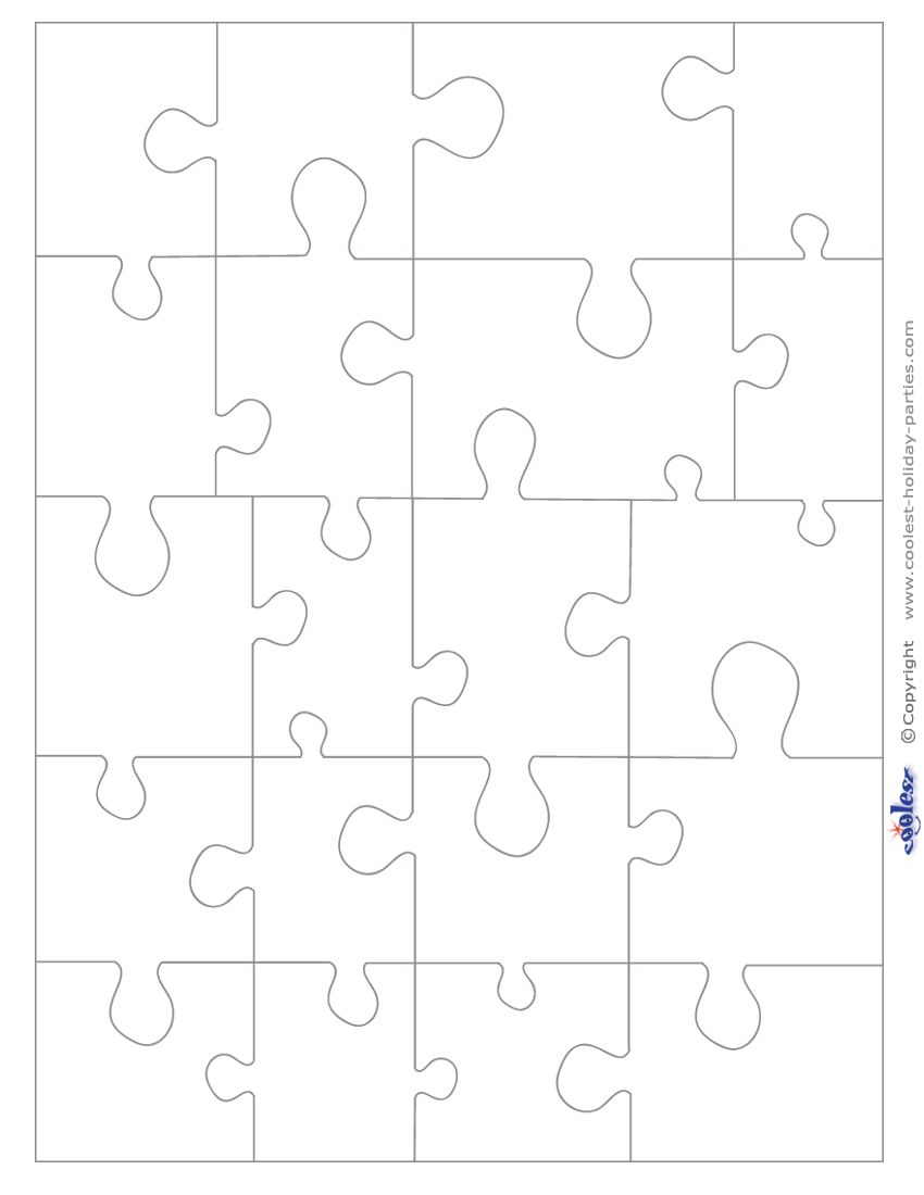 Medium Blank Printable Puzzle Pieces | Printables | Printable - Printable Blank Jigsaw Puzzle Outline