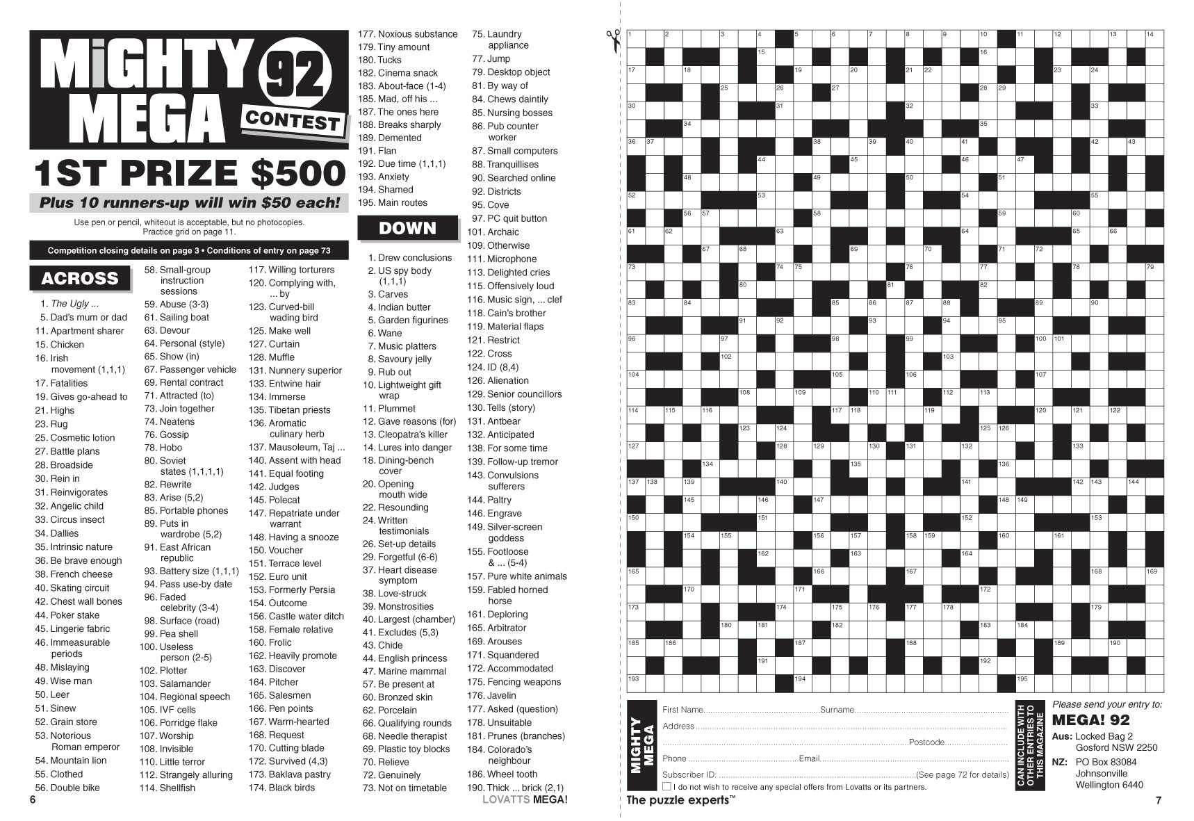 Mega! Crosswords Magazine - Lovatts Crosswords &amp;amp; Puzzles - Printable Cryptic Crossword Puzzles Nz