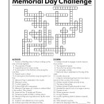 Memorial Day Kids Crossword Puzzle! [Courtesy Of The Holiday Zone   Memorial Day Crossword Puzzle Printable