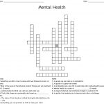 Mental Health Crossword   Wordmint   Printable Mental Health Crossword Puzzle