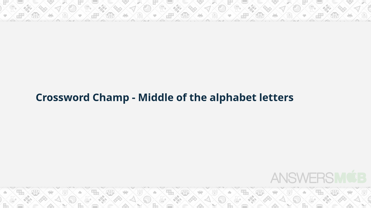 Middle Of The Alphabet Letters Crossword - Photos Alphabet Collections - Printable Laxcrossword