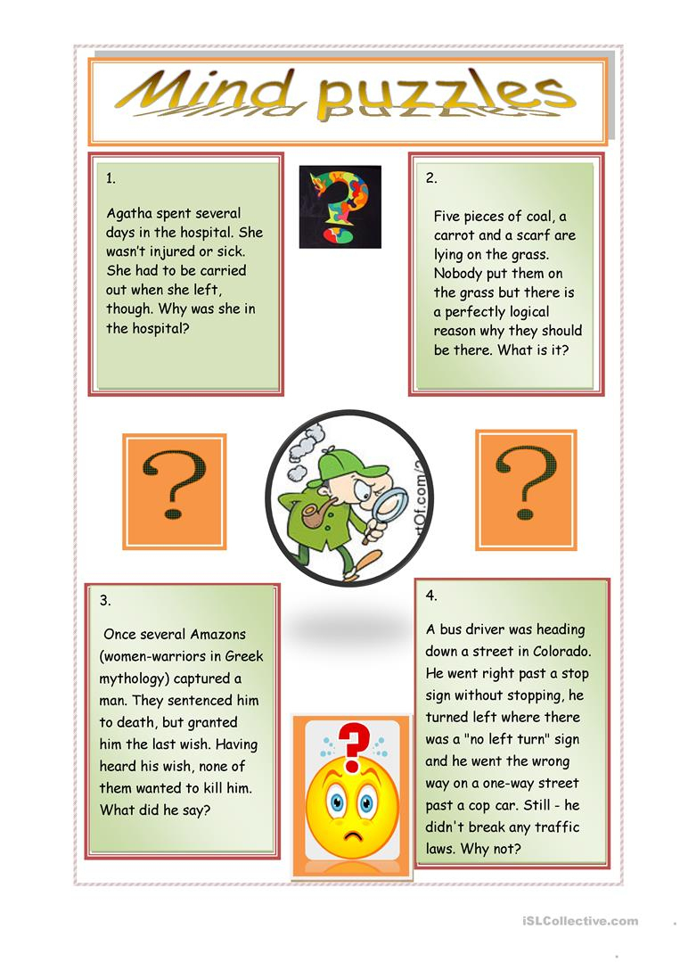 Mind Puzzles Worksheet - Free Esl Printable Worksheets Madeteachers - Printable Lexicon Puzzles