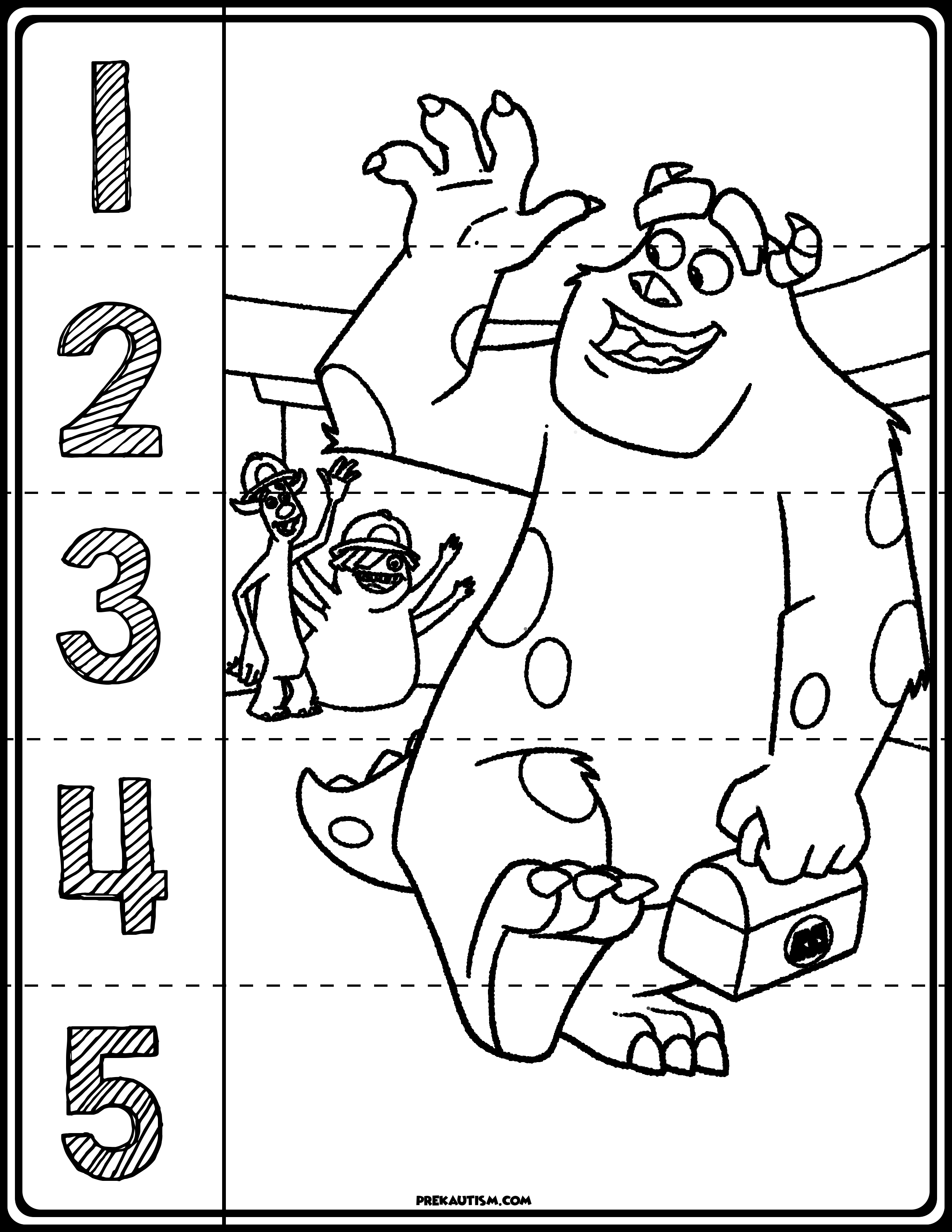 Monster Inc. Number Puzzles | My Tpt Store | Free Printable Numbers - Printable Monster Puzzle