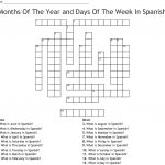Months Of The Year And Days Of The Week In Spanish Crossword   Wordmint   Printable Spanish Crossword Puzzle