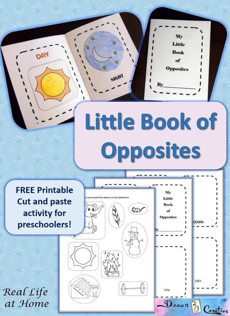 My Little Book Of Opposites {Free Printable!} | Homeschooling - Printable Opposite Puzzles