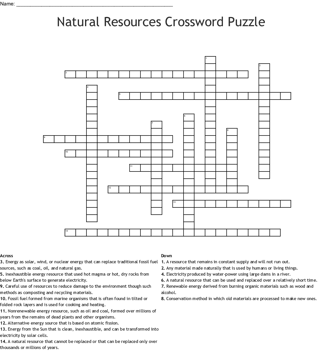 recycling crossword puzzle printable printable crossword puzzles