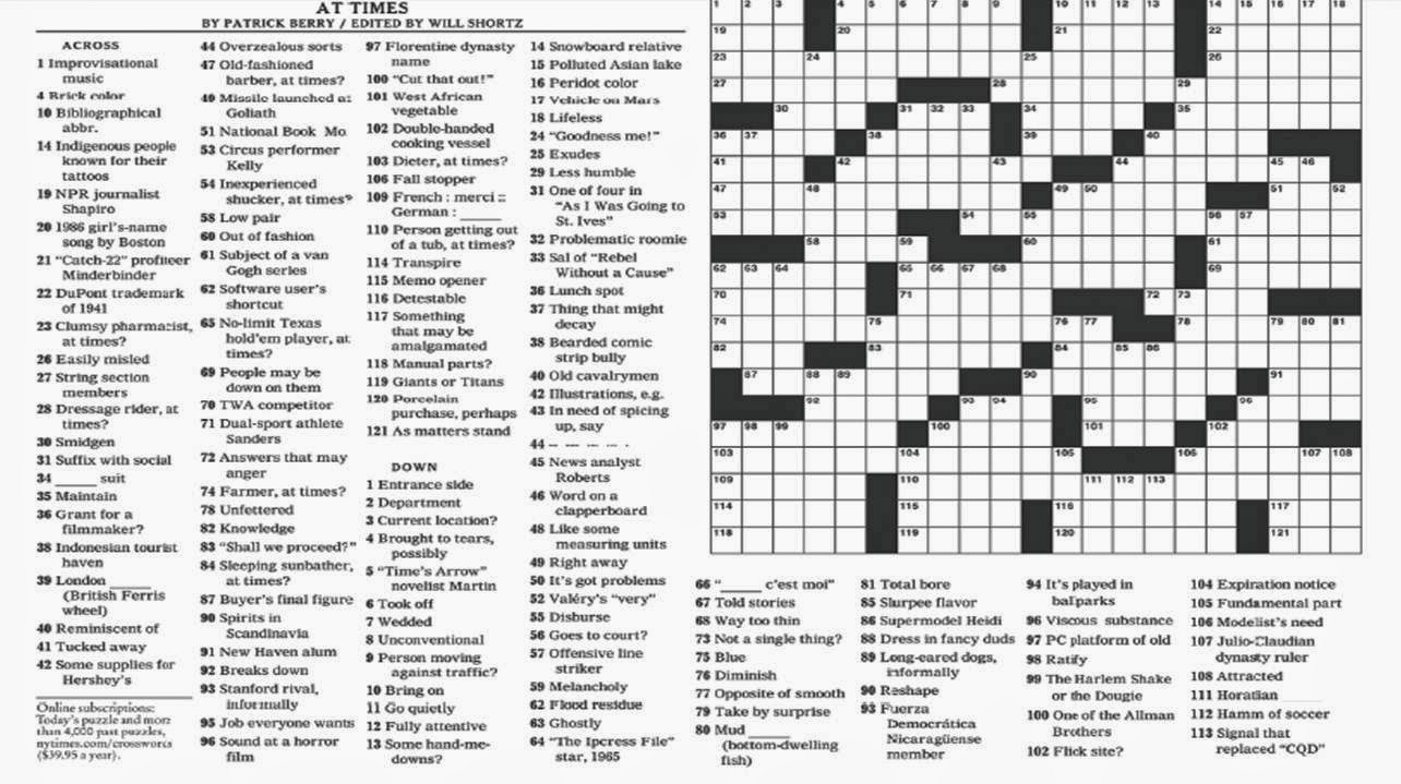 Printable Crossword Nyt - Printable Crossword Puzzles