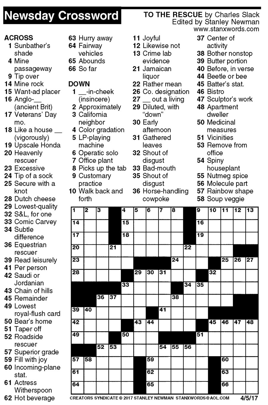 Free Printable Cards: Free Printable Crossword Puzzles | Free - Free - Printable Crossword ...