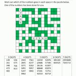 Number Fill In Puzzles Crosswords Crossword Puzzle   Printable Puzzle Fill Ins