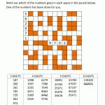 Number Fill In Puzzles   Free Printable Crossword Puzzle #3