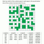 Number Fill In Puzzles   Free Printable Crossword Puzzle #6
