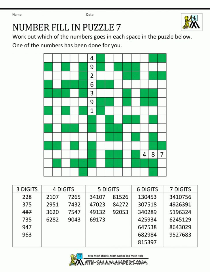 Free Printable Crossword Puzzle #7