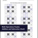 Number Grid Puzzles For Math Operations Puzzles: Addition And   Printable Grid Puzzles
