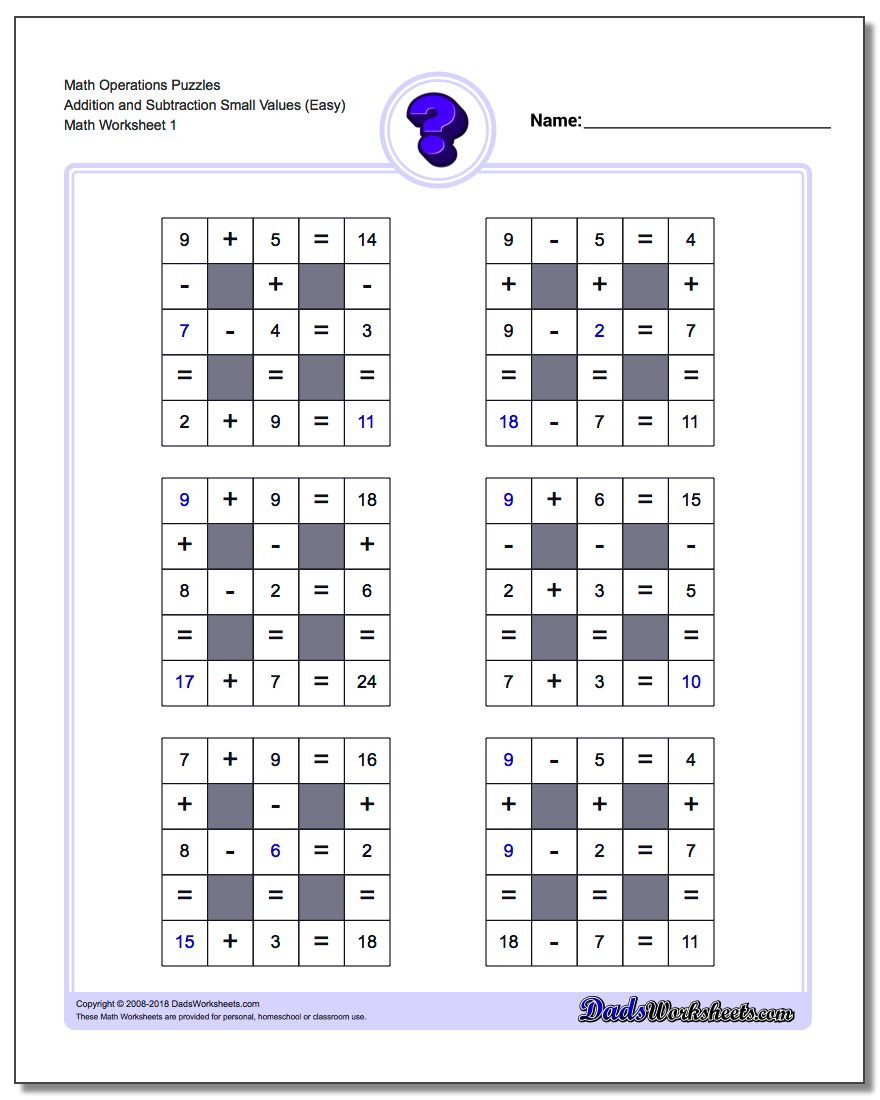 Number Grid Puzzles - Printable Number Puzzle
