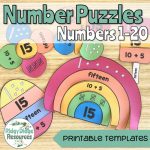 Number Puzzles 1 20   Ridgy Didge Resources   Printable Rainbow Number Puzzle